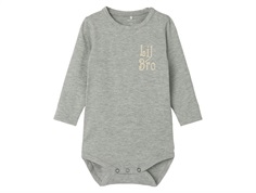 Name It bodysuit gray melange with little brother print